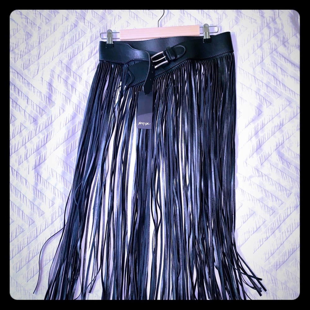 Vegan Leather Fringe Skirt Belt!